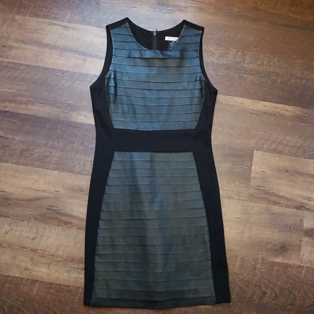 My Tribe Leather Panel Dress